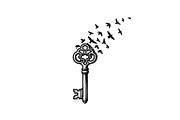 50 Flying Keys Silhouette Vector Bun, an Illustration by Designs_River (Thumbnail 24 of 51)