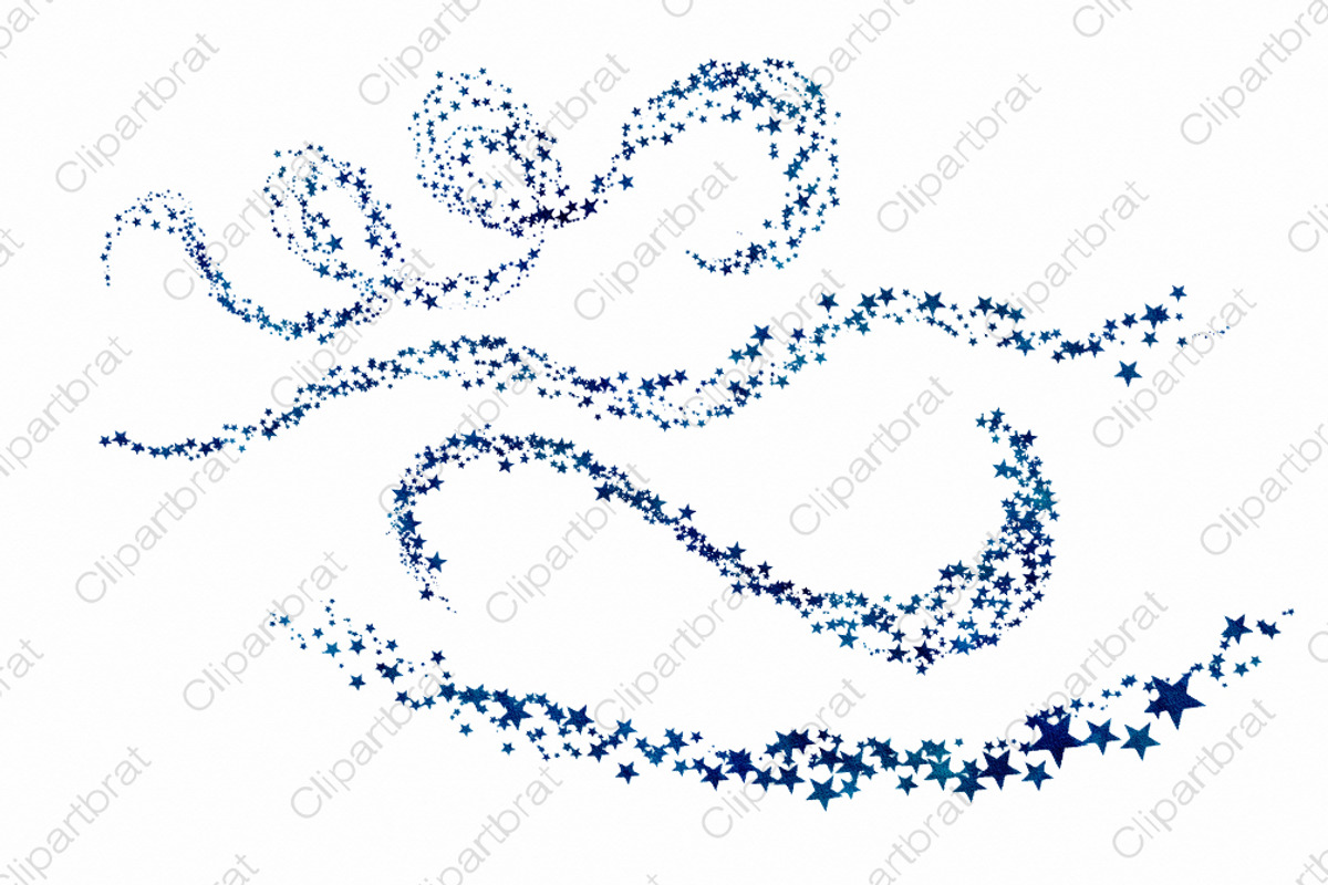 Navy Blue Celestial Star Trails, an Illustration by ClipartBrat Graphics (Photo 3 of 4)