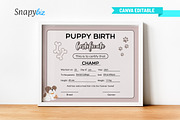 Editable Puppy Birth Certificate, a Print Template by Snapybiz (Thumbnail 5 of 11)