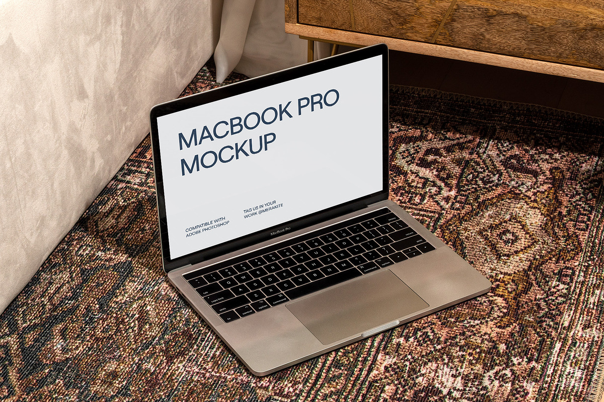 Modern Boho MacBook Pro PSD Mockup, a Books & Magazine Mockup by Area Mockups (Photo 2 of 2)