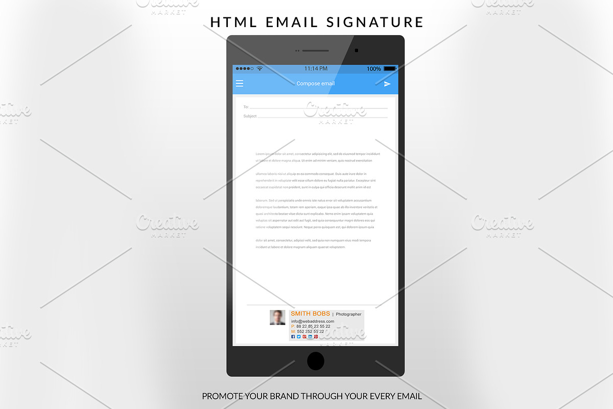 EMAIL SIGNATURE TEMPLATE WITH HTML, a Templates & Theme by pixel_arc (Photo 2 of 3)
