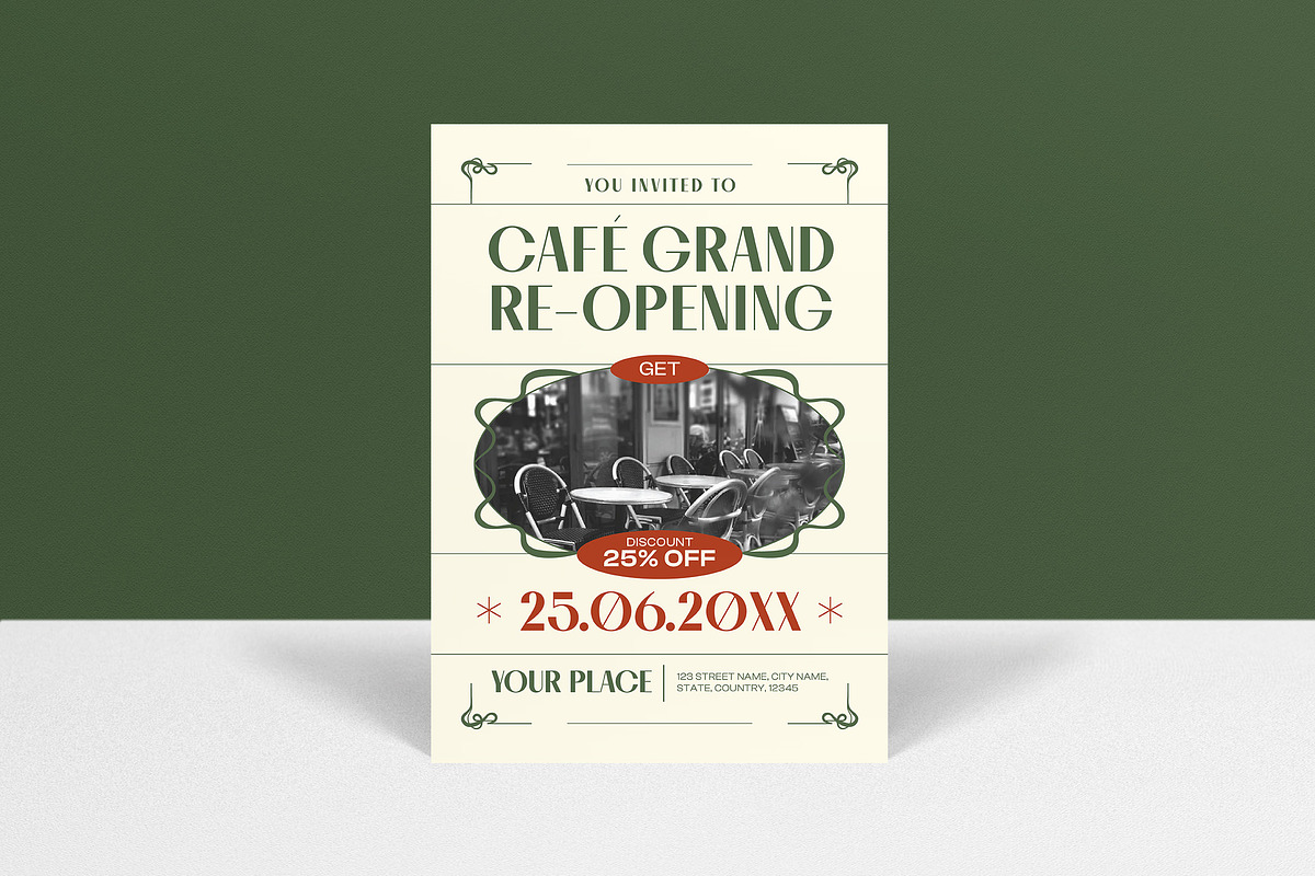 Cafe Grand Re Opening Invitation, an Invitation Template by graphicook (Photo 1 of 3)
