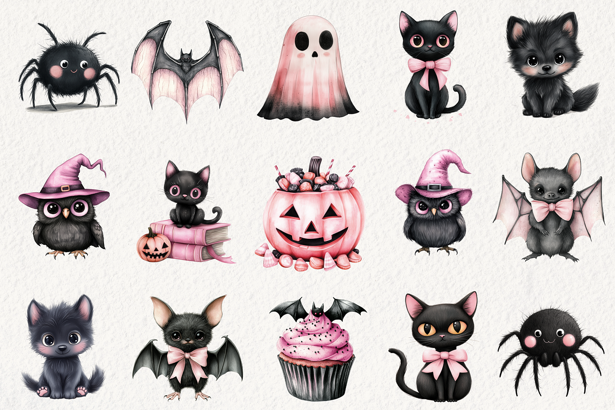 Sweet Halloween Clipart, an Illustration by NadiaTheronArt (Photo 2 of 5)