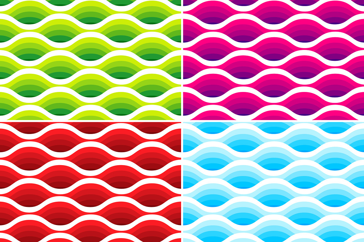 Wave seamless patterns. 3d effect., a Pattern Graphic by Evgeniya Dzhumm (Photo 3 of 8)