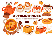 Cozy Autumn Drinks Clipart, a Food Illustration by vik.stock (Thumbnail 1 of 6)