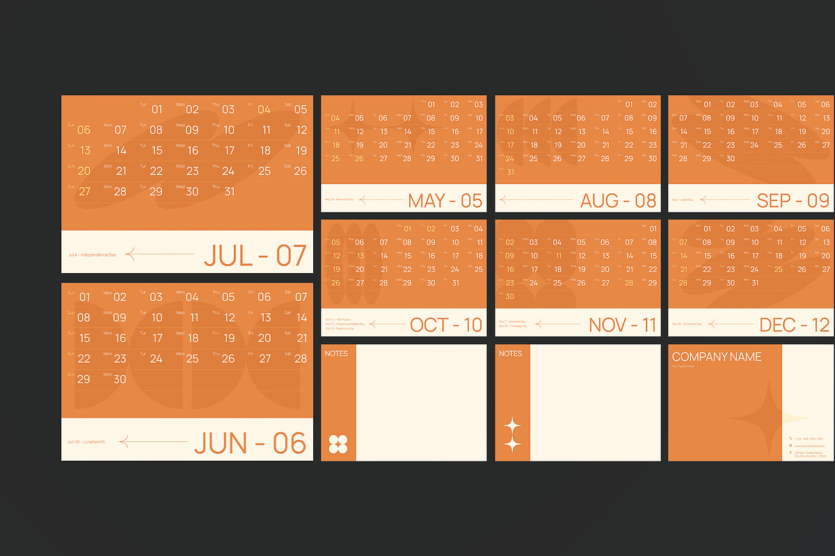 Modern Calendar 2025, a Stationery Template by Neermana (Photo 4 of 4)