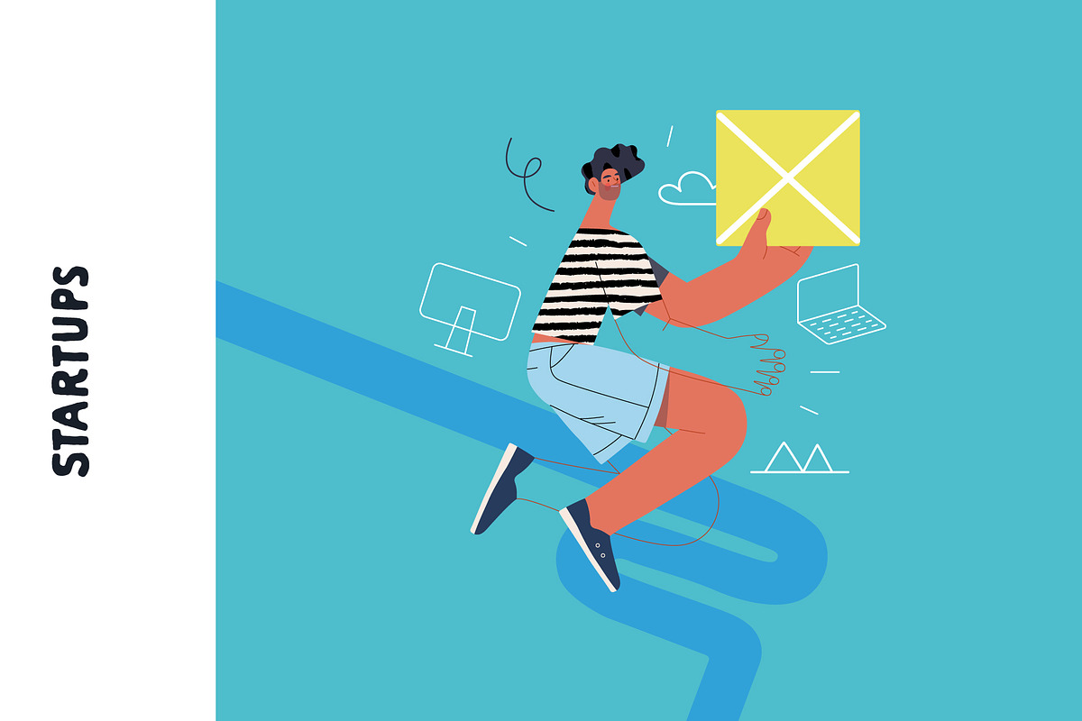 Startups flat vector illustrations, a Templates & Theme by Grivina's shop (Photo 7 of 45)