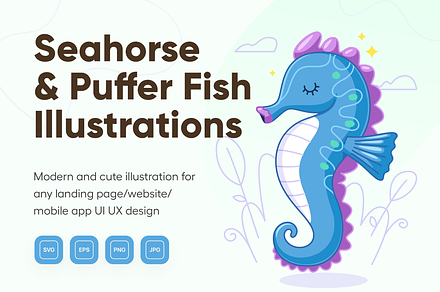 Oceany - Seahorse & Puffer Fish Set