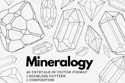 Mineralogy - 40 Vector Crystals, a Decorative Illustration by Helga Wigandt (Thumbnail 1 of 6)