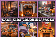 Cozy Halloween Kids Coloring Pages, a Seasonal Illustration by Printable Design Store (Thumbnail 2 of 4)
