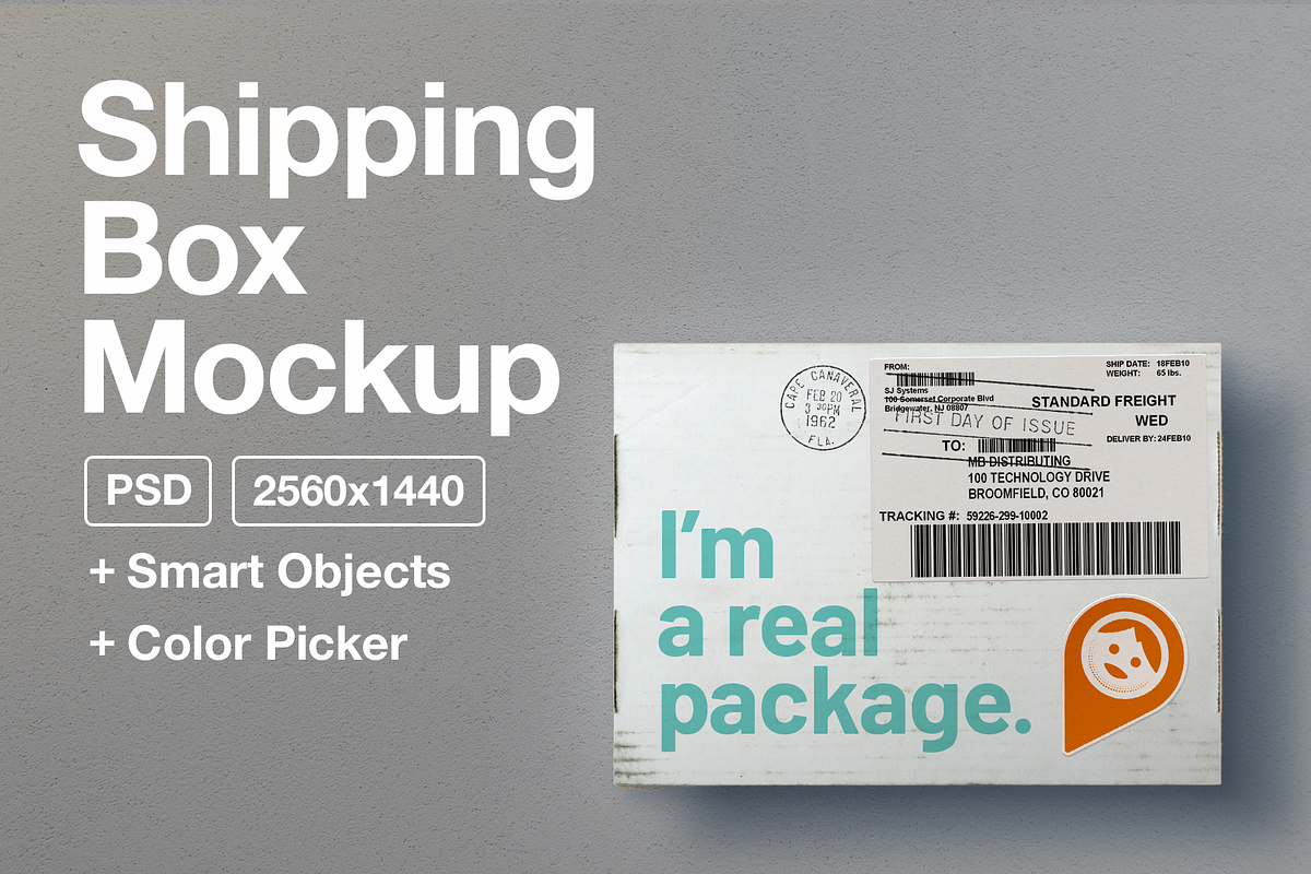 Shipping Box Mockup, a Packaging Mockup by Evan Molina