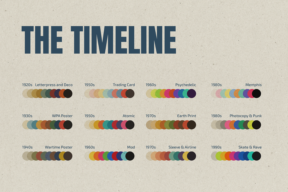 Decade Print Series Palettes, a Palette Add-On by Rebus Illustration (Photo 3 of 5)