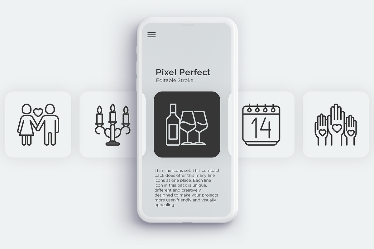 Valentine’s Day Pixel Perfect Icons, an Outline Icon by Alex Blogoodf (Photo 3 of 10)