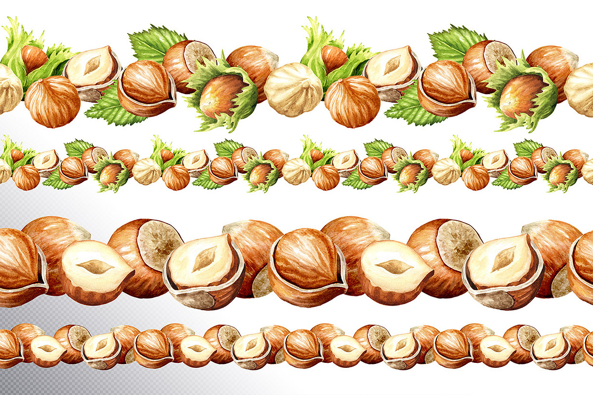 Huzelnuts. Watercolor collection, a Food Illustration by Daria Ustiugova (Photo 20 of 23)