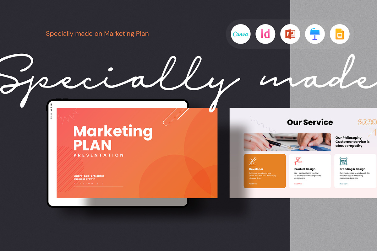 Marketing Plan Canva Template, a Marketing Template by GoldenPixelStudio (Photo 1 of 11)