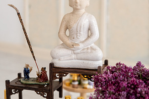 Buddha zen statue meditation healing aromatherapy, a Background Photo by Photo Drive Studio