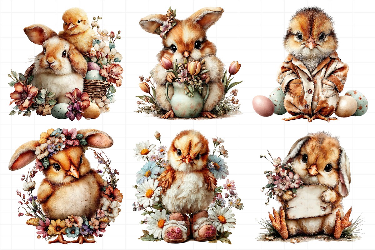 Easter Bunny Chick Clipart, an Illustration by Daily.Designs (Photo 4 of 7)