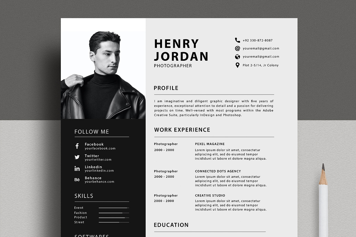 Clean Resume/CV, a Resume Template by Saman Osama (Photo 2 of 4)