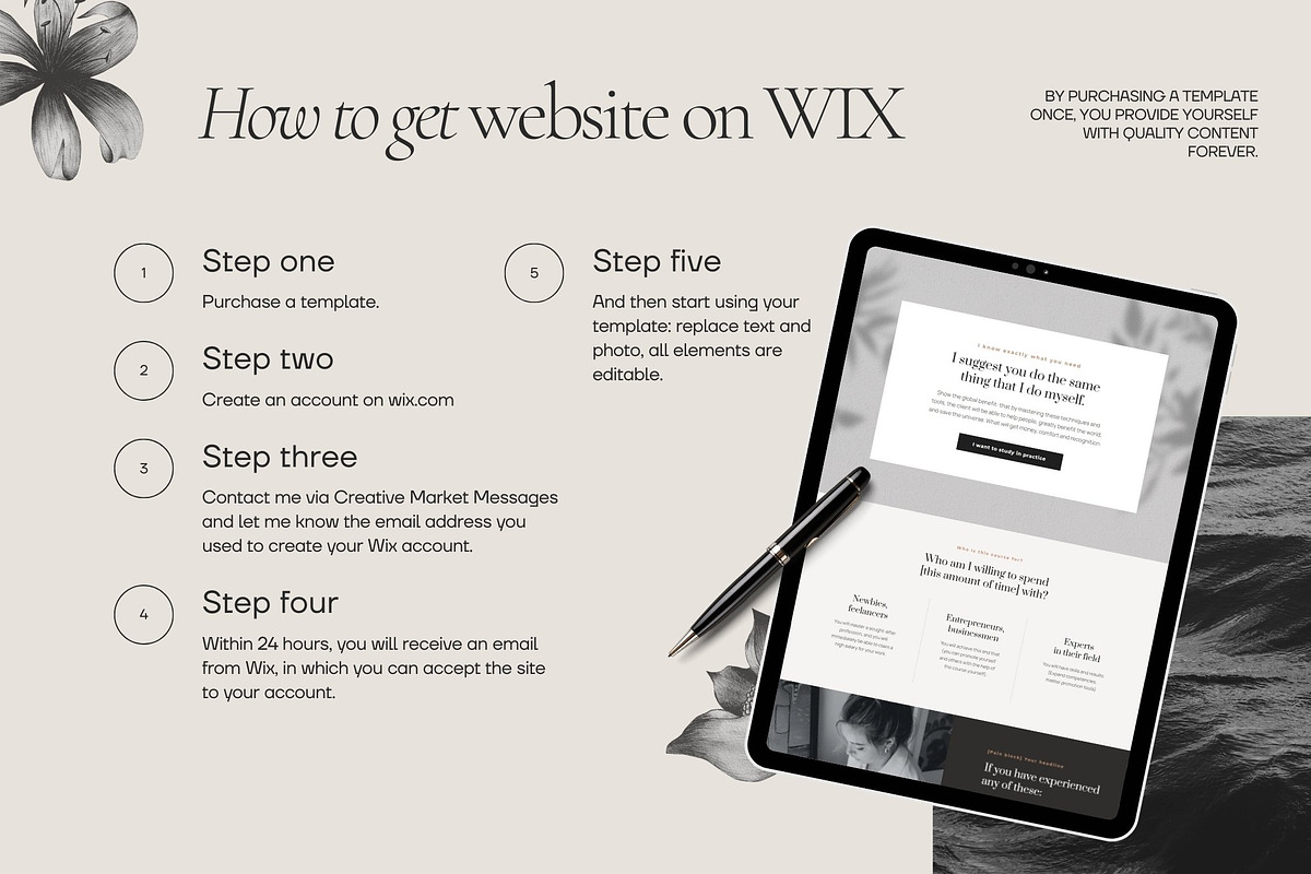 Elegant Sales page WIX for coaches, a Landing Page Template by Make It Yours Lab. (Photo 10 of 11)