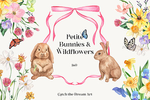 Petite Bunnies & Spring Wildflowers