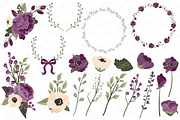 Deep Plum Floral Bicycle Vectors, an Illustration by Amanda Ilkov (Thumbnail 4 of 5)