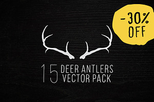 Hand Drawn Deer Antlers Vectors