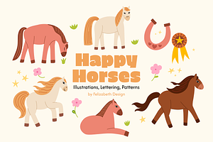 Happy Horses | Cliparts & Patterns
