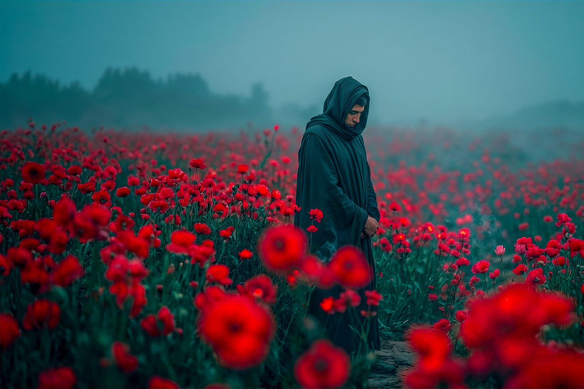Poppy Field Dark Fantasy, a Person Illustration by StockVerse Creative (Photo 3 of 4)