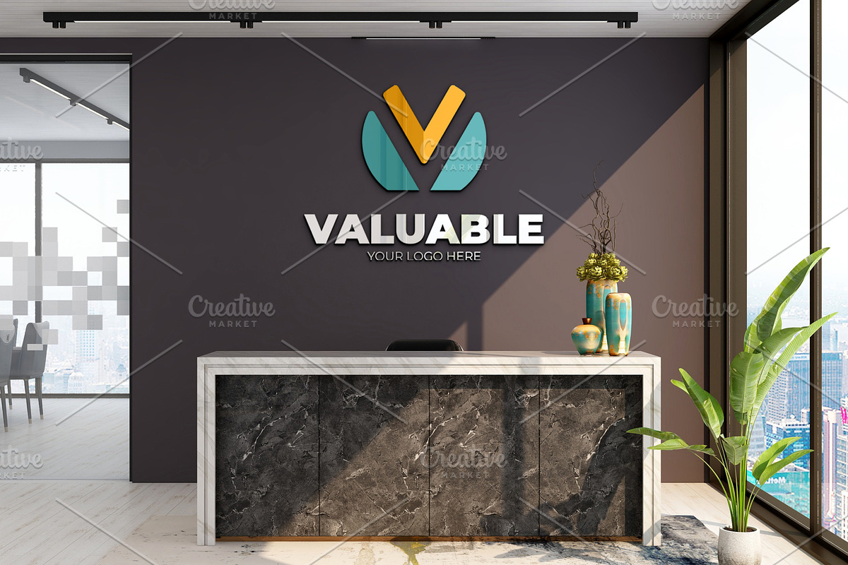 PSD Office Receptionist Room Mockup, a Product Mockup by Ayy (Photo 3 of 12)
