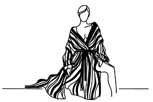Fashion models sketch, sitting