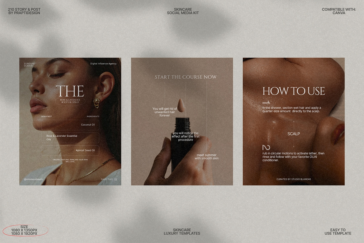 Skincare Story & Post Canva Kit preview 8