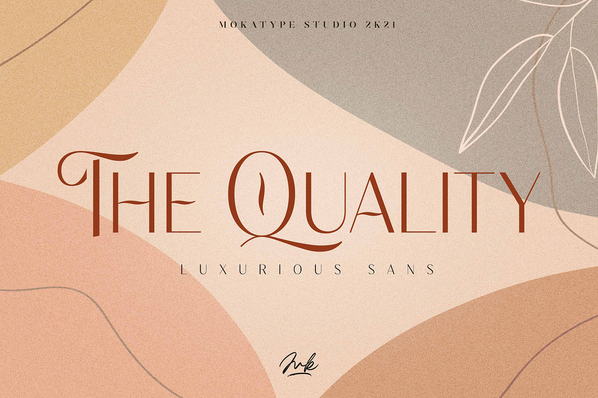 The Quality - Luxurious Sans, a Sans Serif Font by Mokatype Studio (Photo 1 of 10)