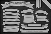 Grey Ribbon Banner Clipart, an Illustration by Amanda Ilkov (Thumbnail 2 of 4)