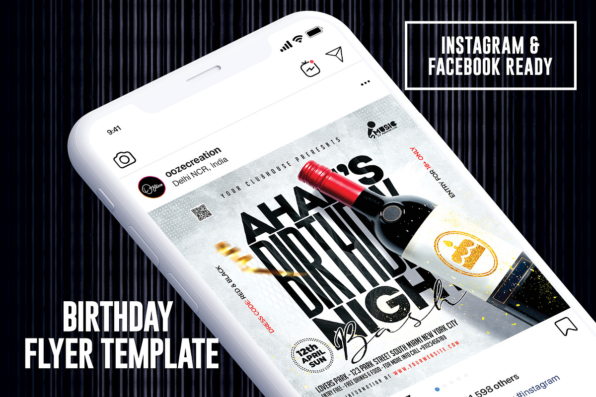 Birthday Night Bash Flyer, a Templates & Theme by MithilaCreation (Photo 4 of 5)