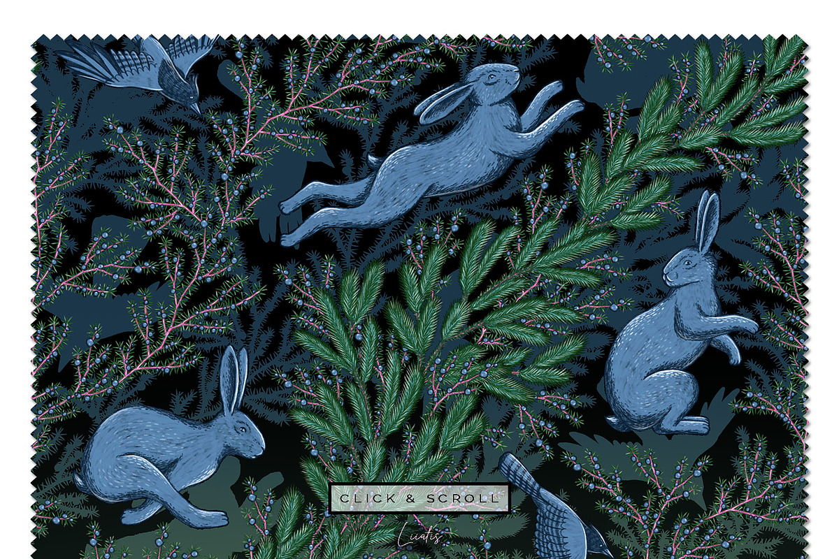 Moonlit Woodland — Winter Patterns, an Animal Illustration by Liiafis (Photo 5 of 15)