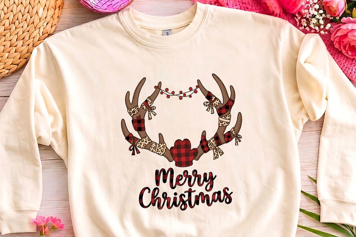 Plaid Leopard Antler Christmas PNG, a Seasonal Illustration by CrexoraLab (Photo 3 of 4)