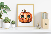 Halloween Patchwork Pumpkin Clipart, an Illustration by Canvas Craft (Thumbnail 6 of 9)