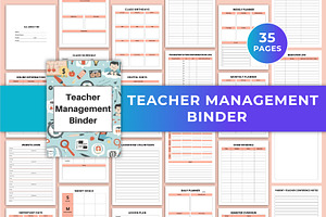 Teacher Management Binder Canva Kdp, a Stationery Template by Mustafiz