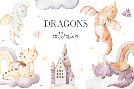 Unicorns. Watercolor clipart | Animal Illustrations ~ Creative Market