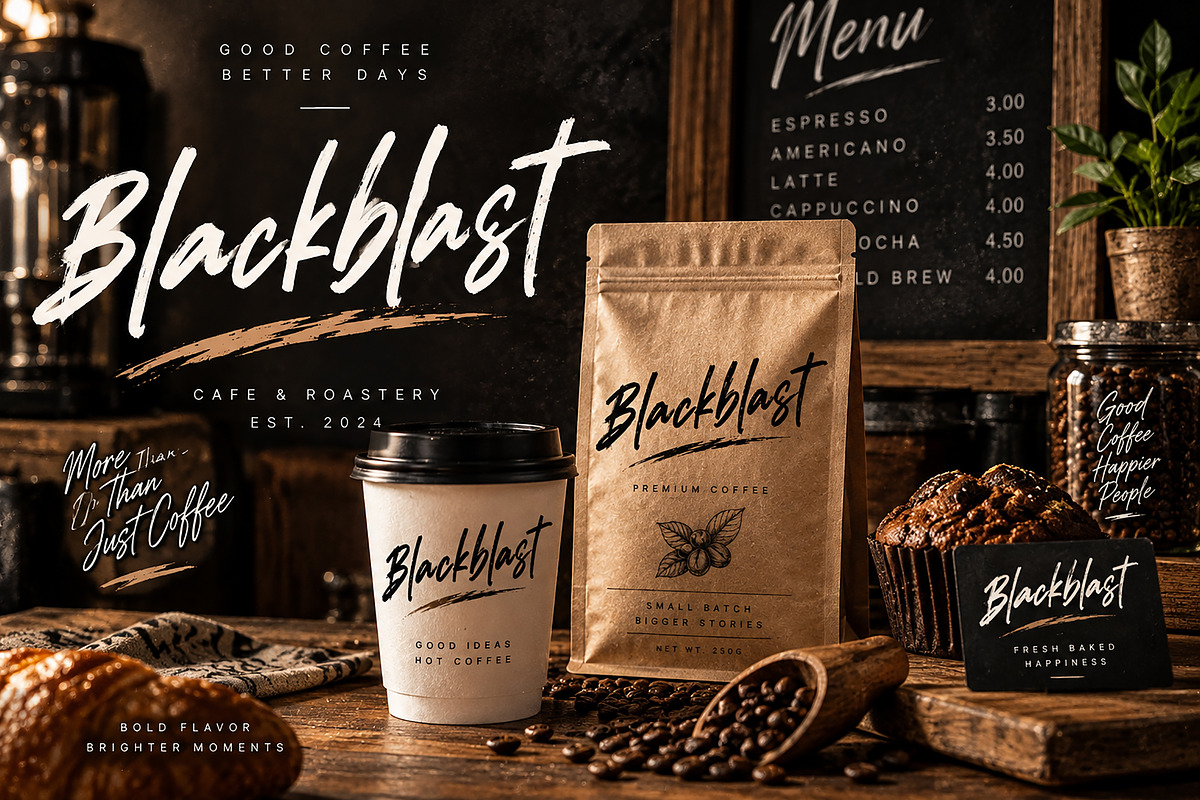Blackblast, a Script Font by Wow Magic (Photo 4 of 4)