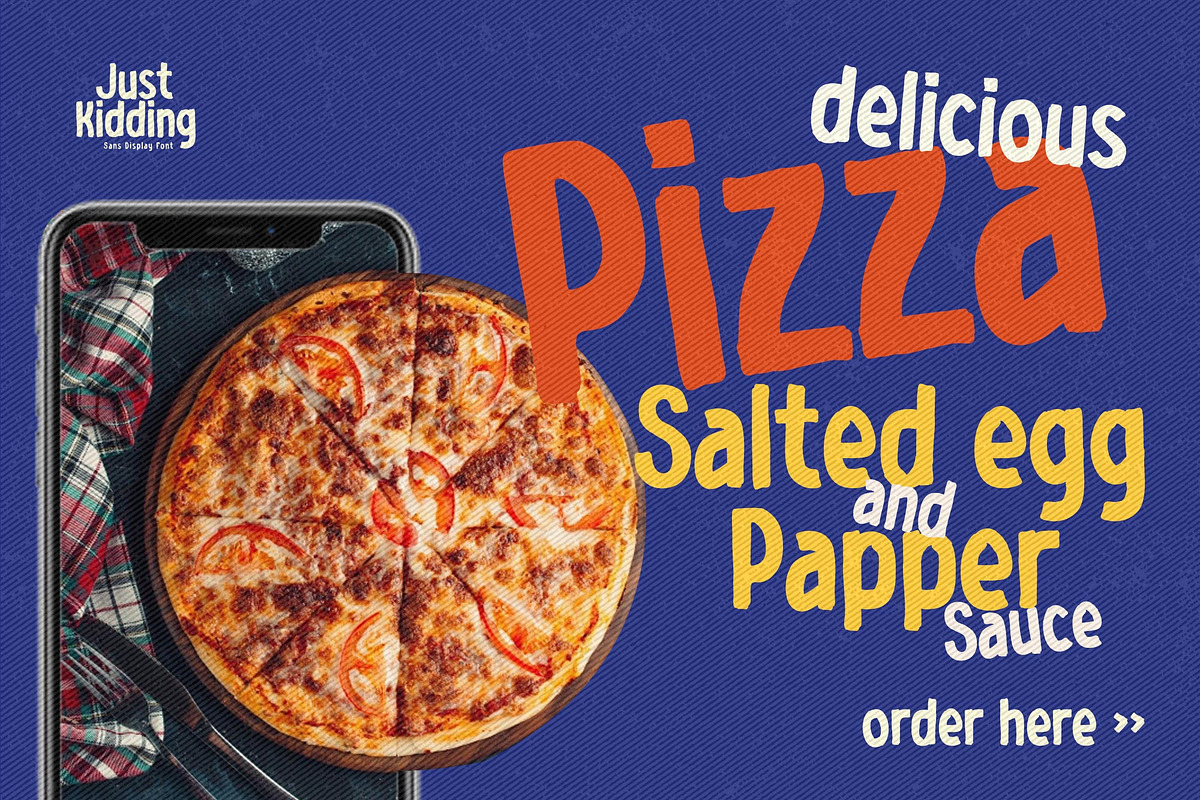 Just Kidding - Sans Display Font, a Sans Serif Font by Gassstype (Photo 7 of 8)