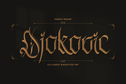 Djokovic Calligraphic Typeface, a Blackletter Font by infernostudio3 (Thumbnail 1 of 11)