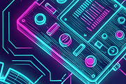 Techno Neon Shapes Background, a Decorative Illustration by Sharon Schwalbe (Thumbnail 4 of 4)