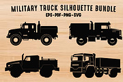 Military Truck Black Silhouettes set, an Object Illustration by Gfx Expert Team (Thumbnail 1 of 3)