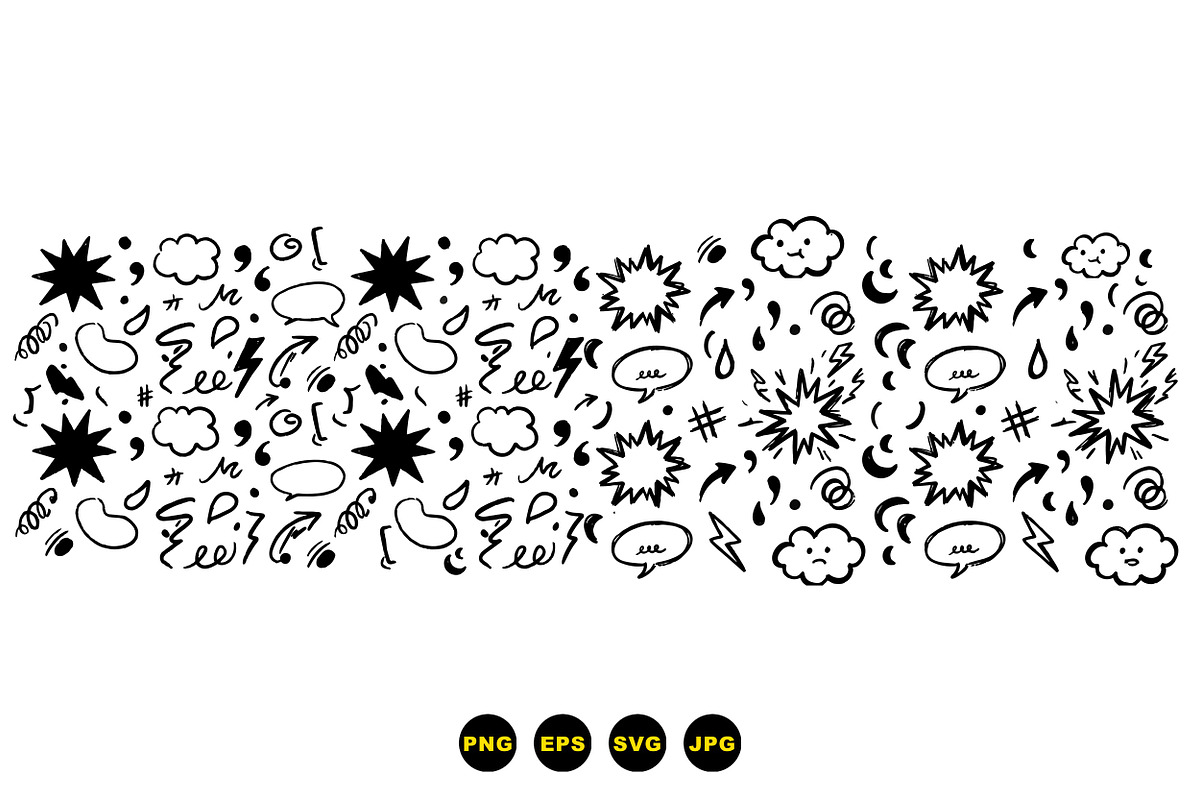 Hand Drawn Doodle Clipart Set, an Illustration by designvectx (Photo 3 of 3)