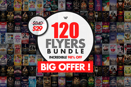 120 Flyer Template Bundle / 98%OFF, a Flyer Template by WG DESIGN