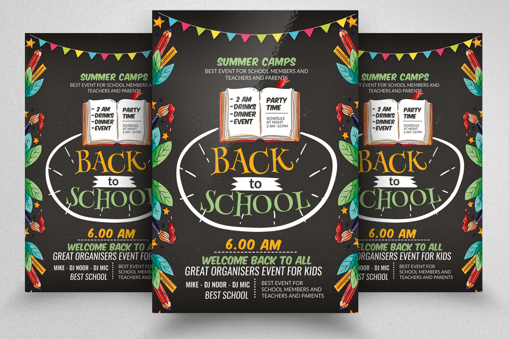 Back To School Flyer Template, a Flyer Template by Psd Templates