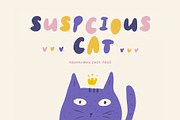 SUSPICIOUS CAT - PLAYFUL FONT, a Blackletter Font by Ashiya Pixel (Thumbnail 1 of 9)
