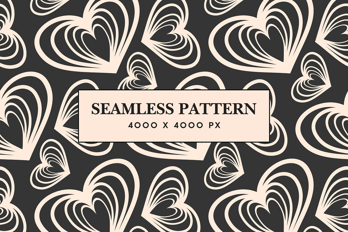 Black Valentine pattern with hearts, a Pattern Graphic by Art's and patterns (Photo 1 of 2)