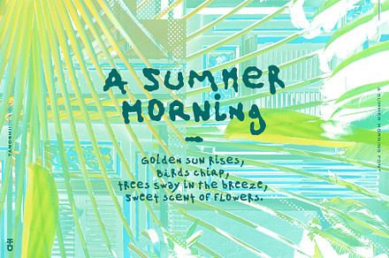 A Summer Morning - Handwritten Font, a Handwritten Font by TANOSHII DESIGN